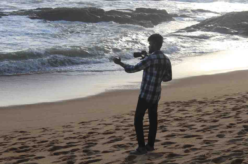 Actors rehearsing a scene on set